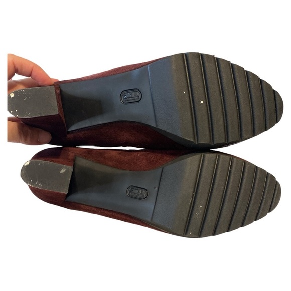 Anyi Lu Italian Suede Burgundy Booties with 3 Inch Heel EU Size 40.5 - Picture 5 of 11